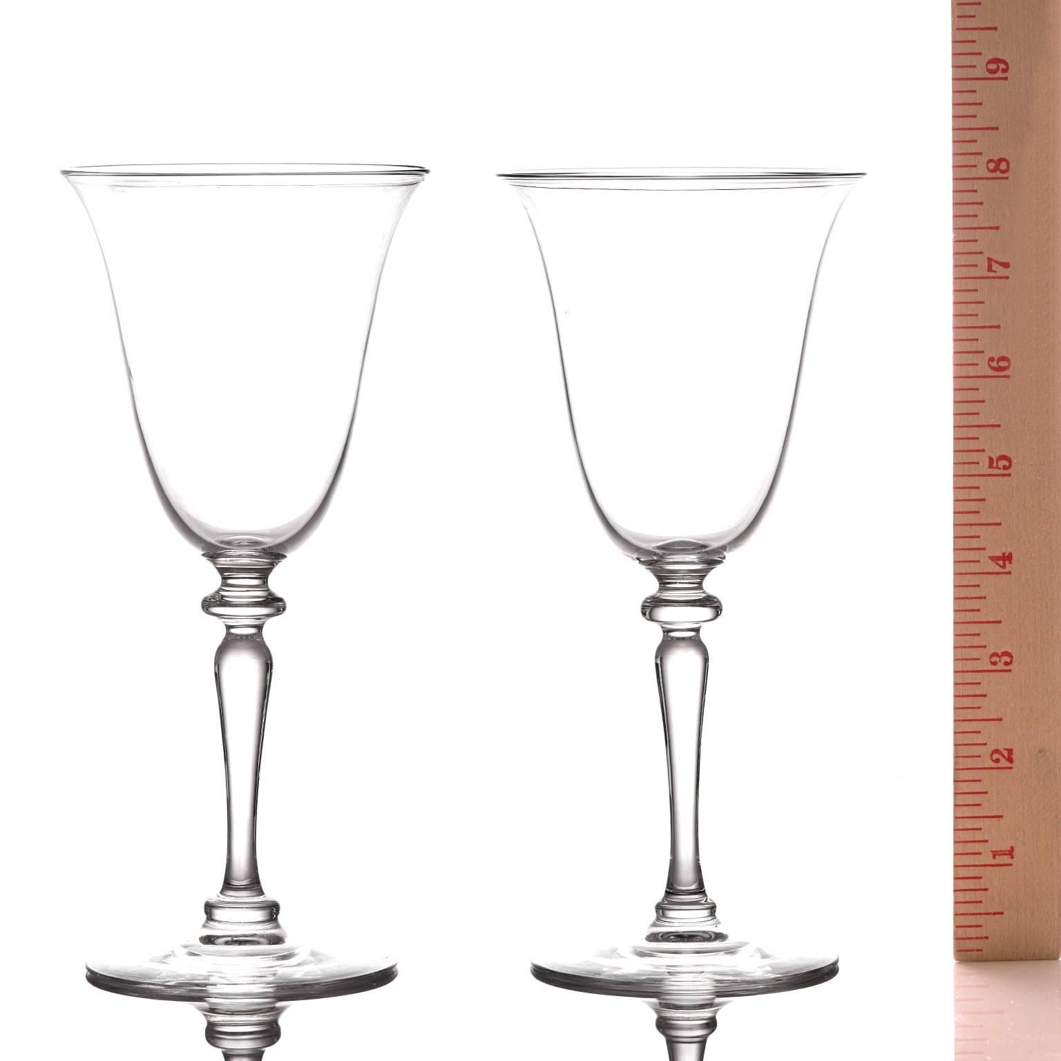 Crystal 12 Elegant Art Deco Steuben Water Goblets