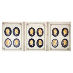 12 Emperors in Yellow Sienna Marble and Black Marquina, 20th Century