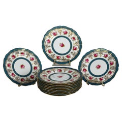 12 English Cauldon For Gilman Collamore & Co. Scallop Edged Porcelian Plates