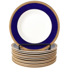 12 bols à soupe "Amiral" à large bord en porcelaine fine dorée de la couronne ducale anglaise