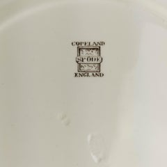 12 English Turquoise Dinner Plates, Antique, circa 1900