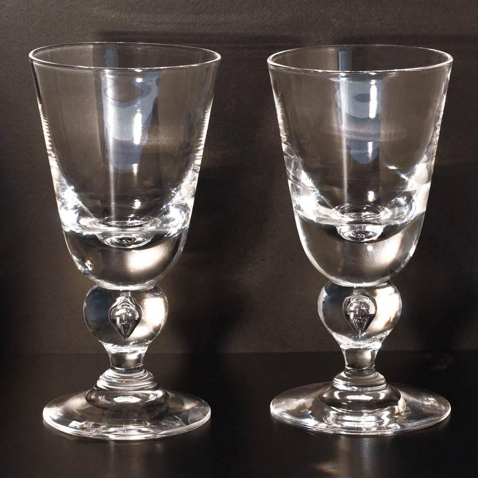 12 Exceptional Modernist Steuben Baluster Water Goblets In Excellent Condition In Litchfield, CT