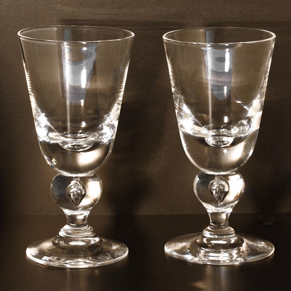 American 12 Exceptional Modernist Steuben Baluster Water Goblets For Sale