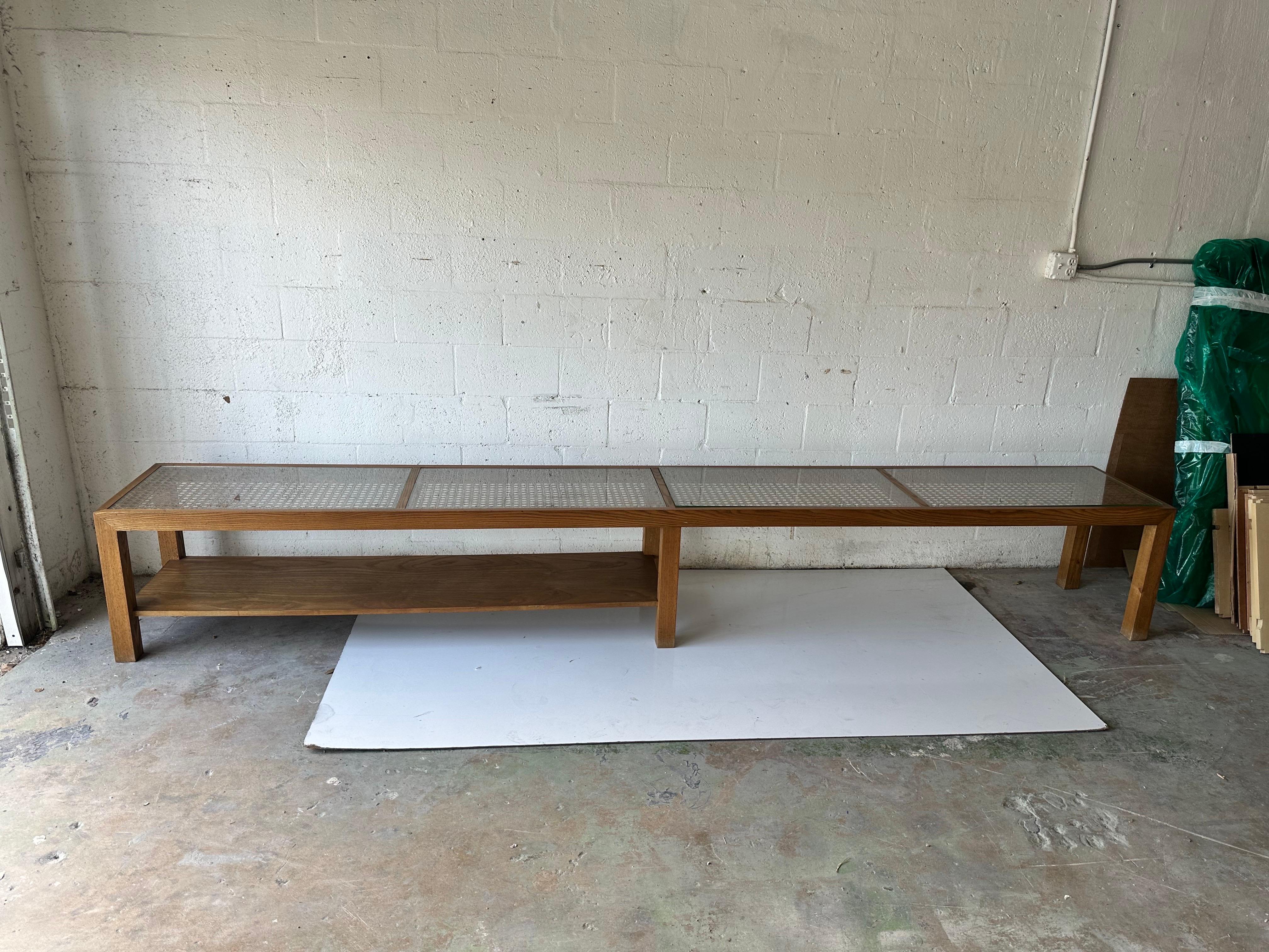 12 Feet long Cane Low Console Table For Sale 5
