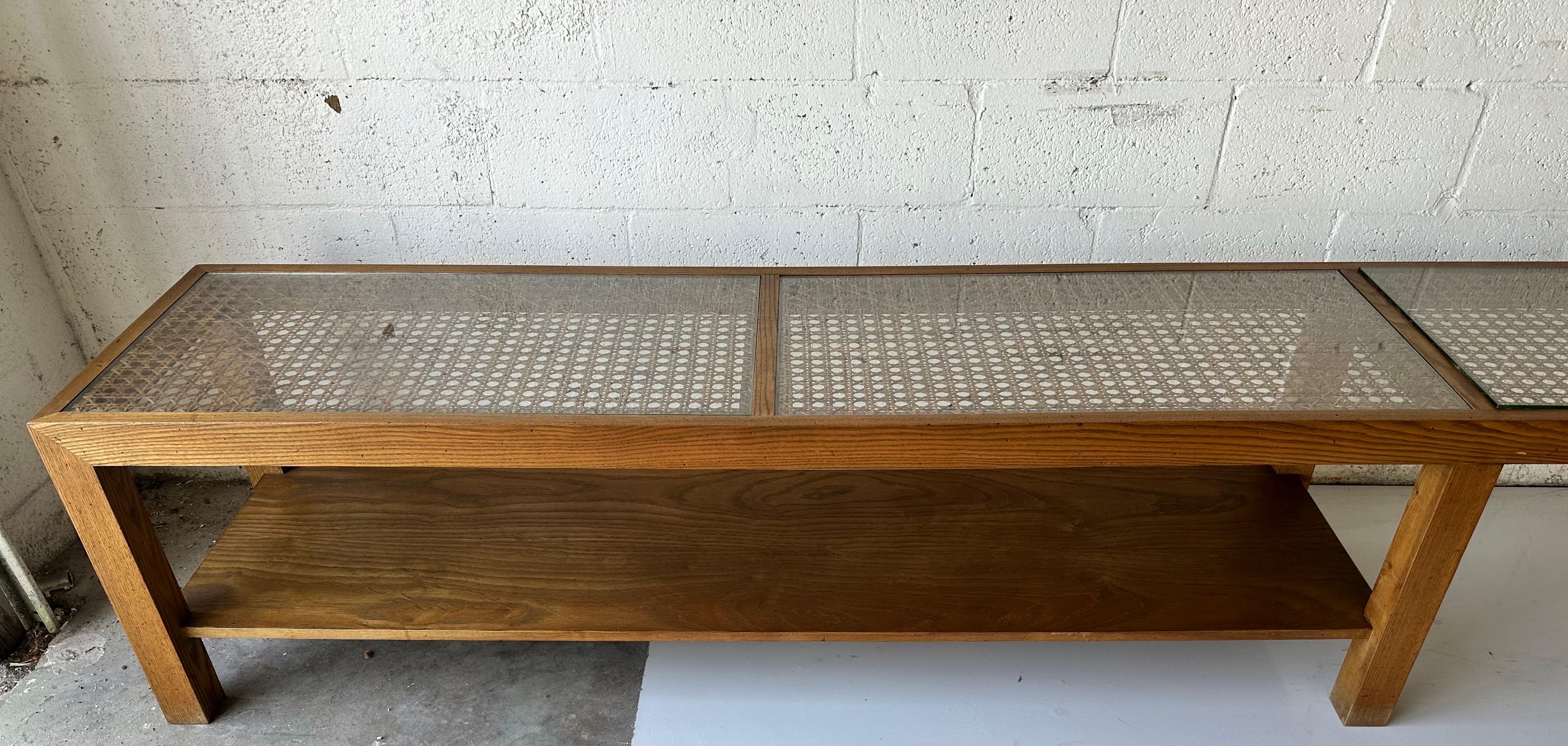 12 Feet long Cane Low Console Table For Sale 2