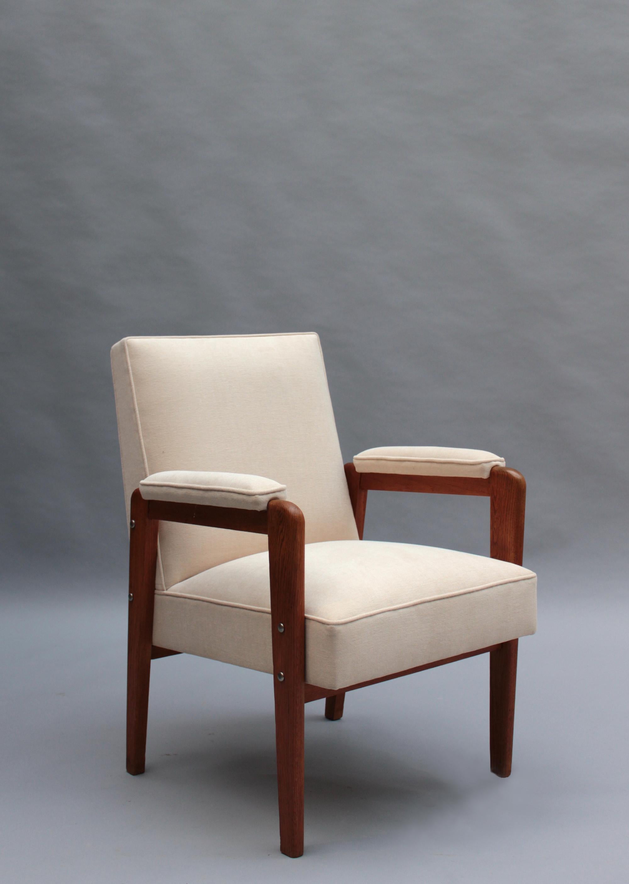 12 Fine French 1950s Oak Armchairs by Marcel Gascoin 5