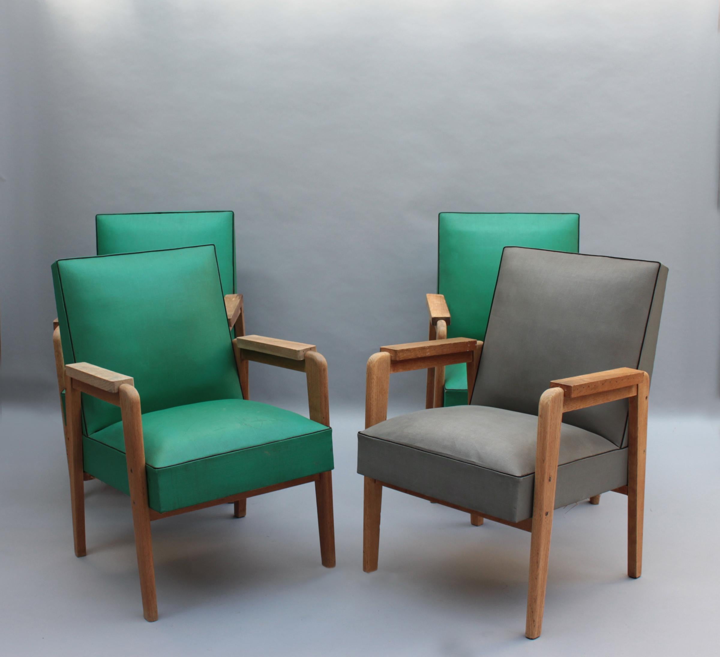 12 Fine French 1950s Oak Armchairs by Marcel Gascoin 11