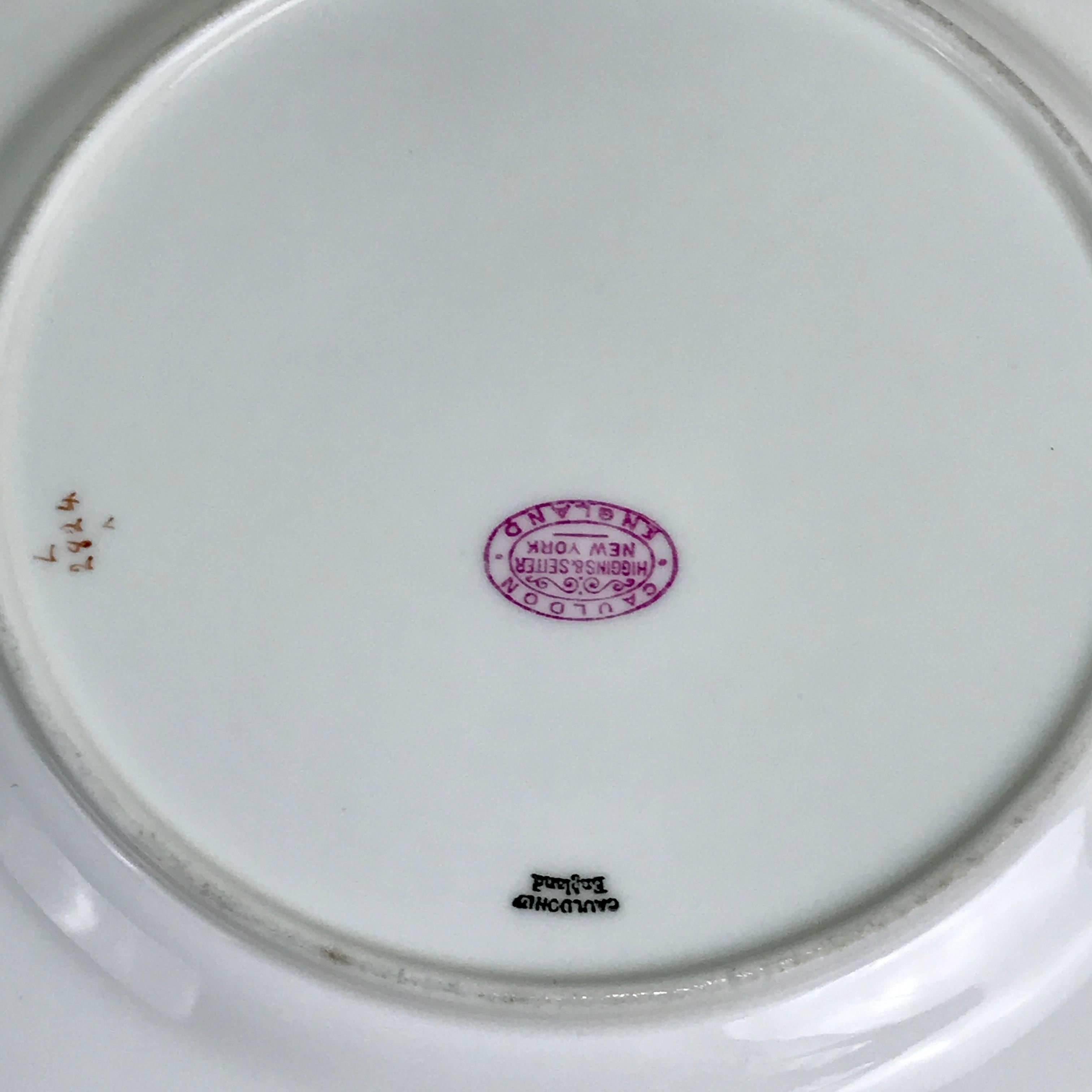 Porcelain 12 First Class Steamship or Yacht Dessert Plates by Cauldon For Sale