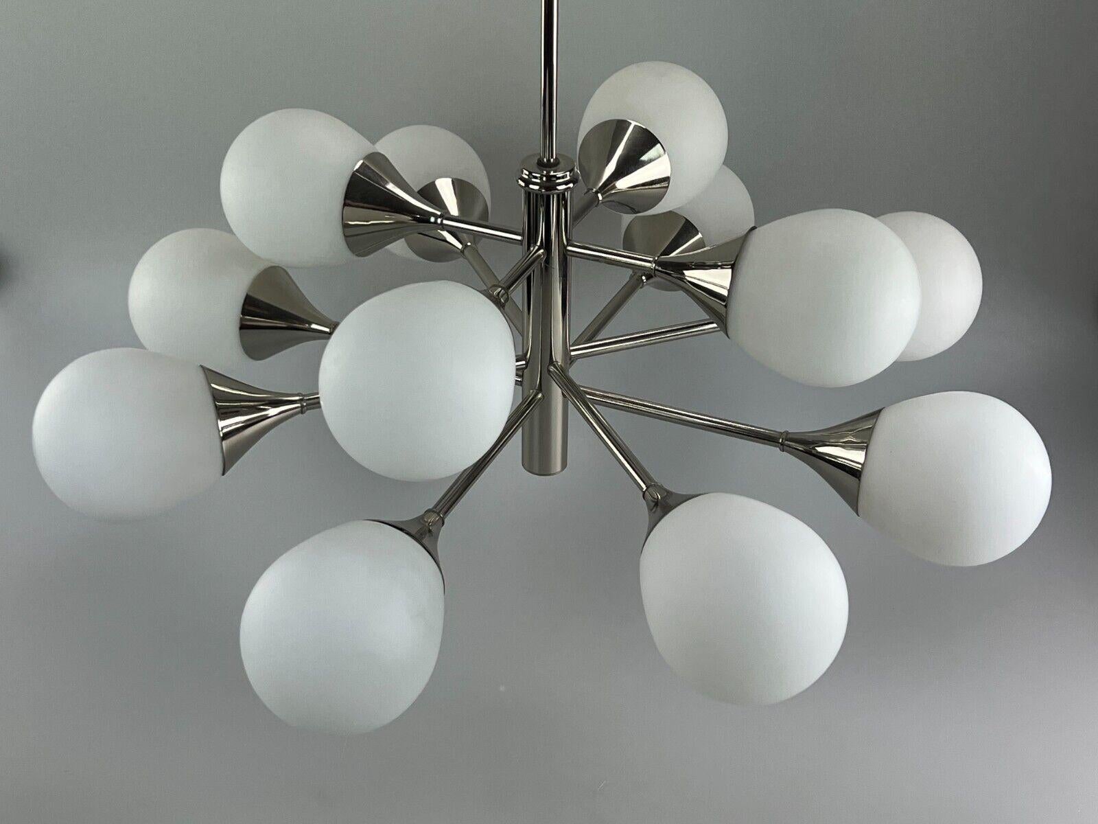 12-Flame Sputnik Chandelier from the 1960s and 1970s, Kaiser Leuchten, Opal Glas For Sale 5