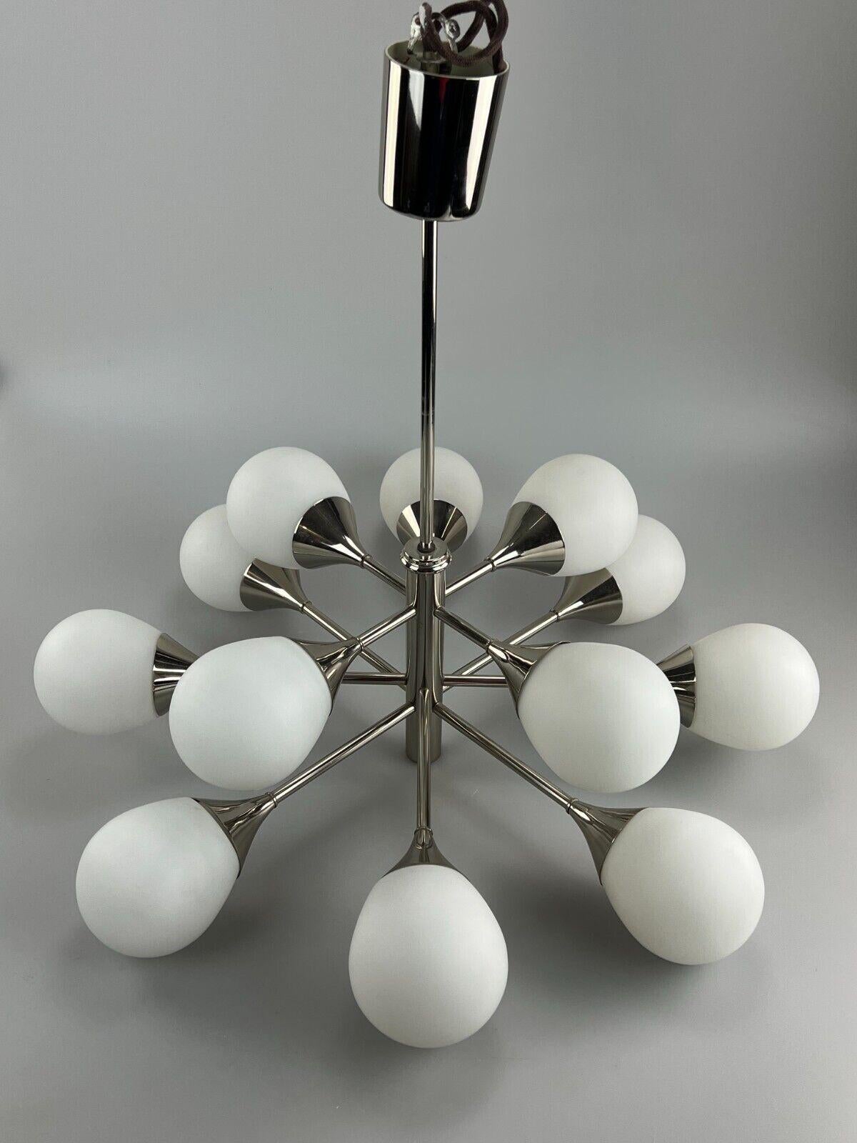 12-Flame Sputnik Chandelier from the 1960s and 1970s, Kaiser Leuchten, Opal Glas For Sale 7