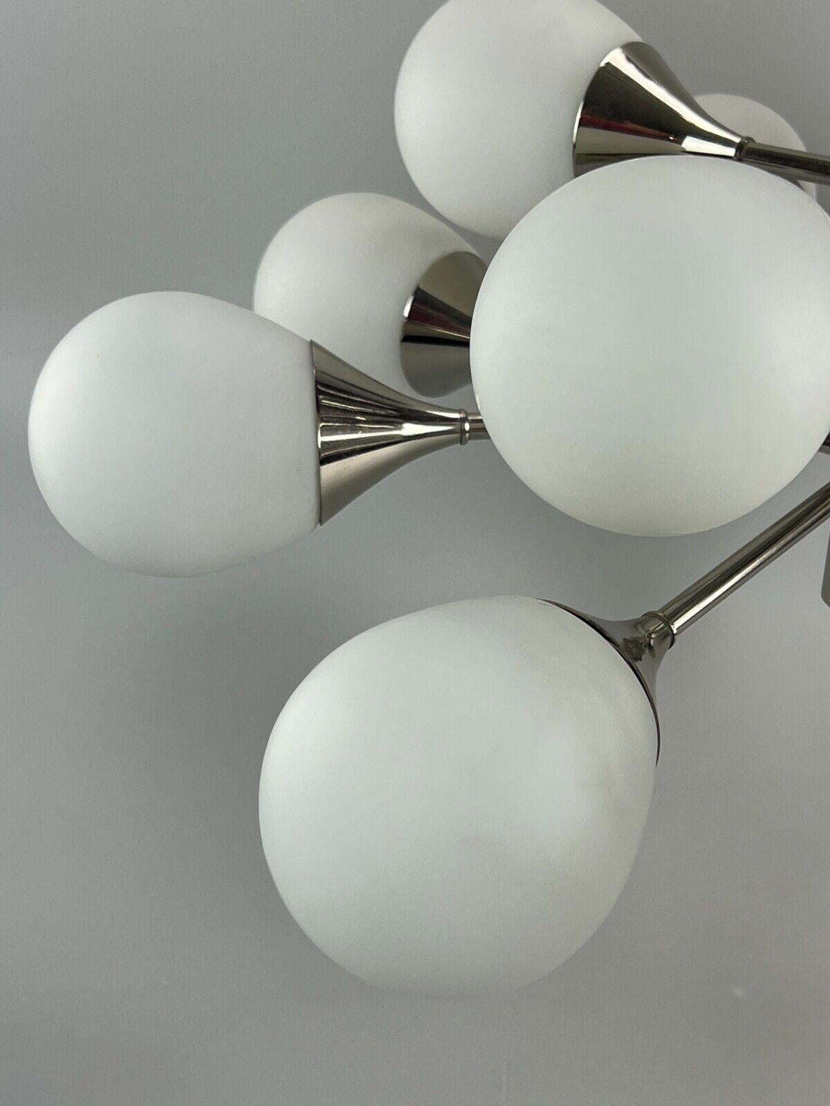 12-Flame Sputnik Chandelier from the 1960s and 1970s, Kaiser Leuchten, Opal Glas For Sale 1