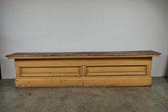 12 Foot American General Store Counter Mustard Paint 19th Century