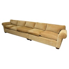 12 Foot Henry House Sofa in Gold Velvet Fabric