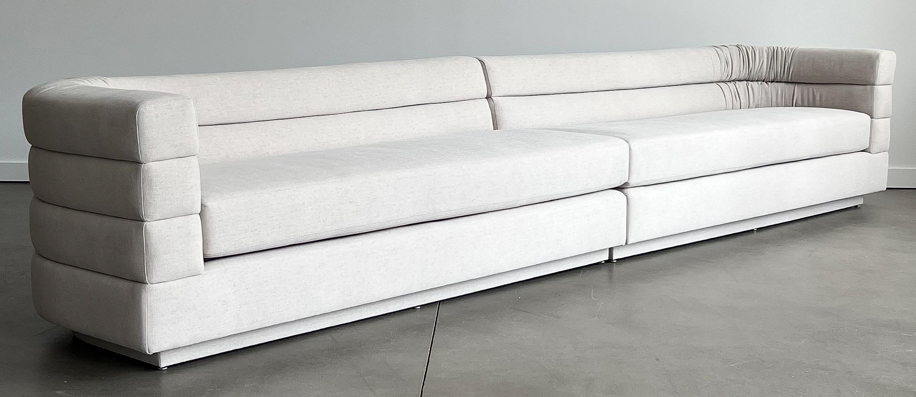 Modern Interior Crafts Channeled Back Two Piece Sofa by Richard Himmel