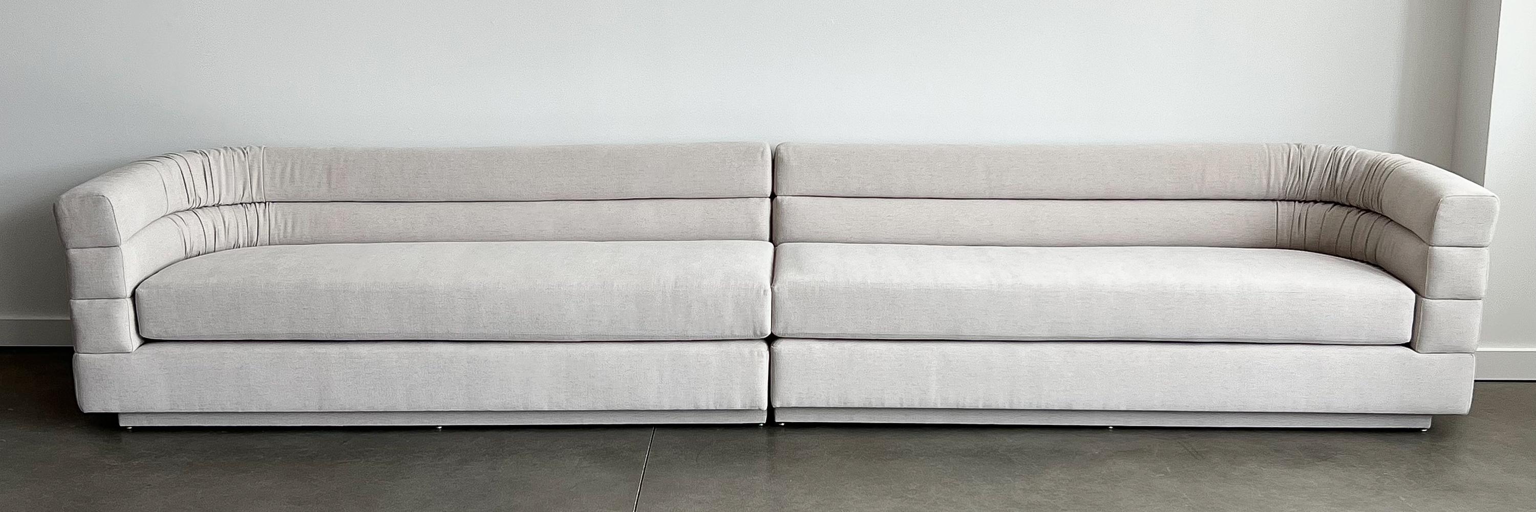 American Interior Crafts Channeled Back Two Piece Sofa by Richard Himmel