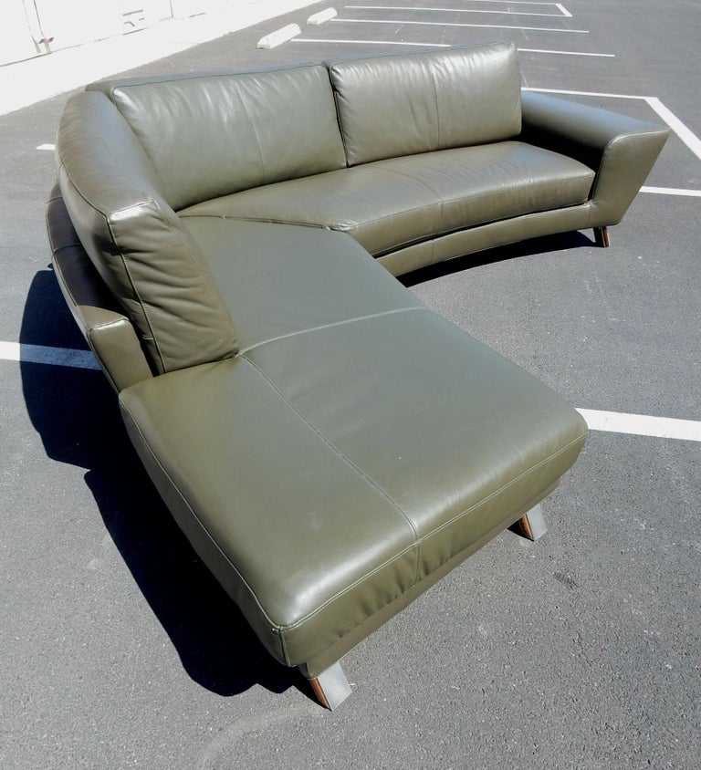 Italian Leather Sofa and Ottoman by Natuzzi of Italy For ...