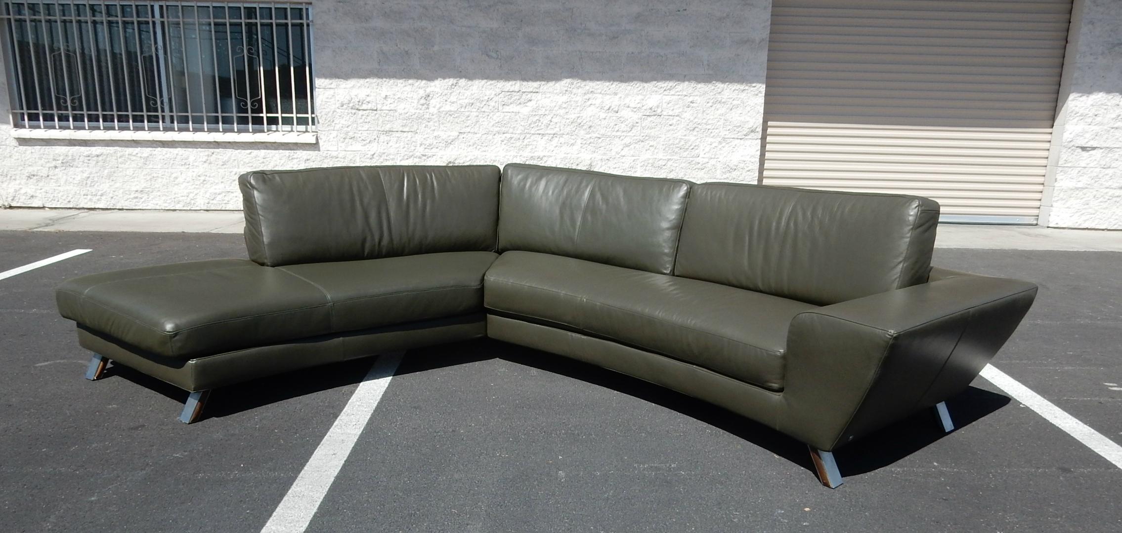 Italian Leather Sofa and Ottoman by Natuzzi of Italy 1