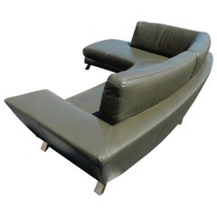 Italian Leather Sofa and Ottoman by Natuzzi of Italy