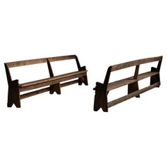 Vintage 12 Foot Long Primitive Benches, America circa 1930