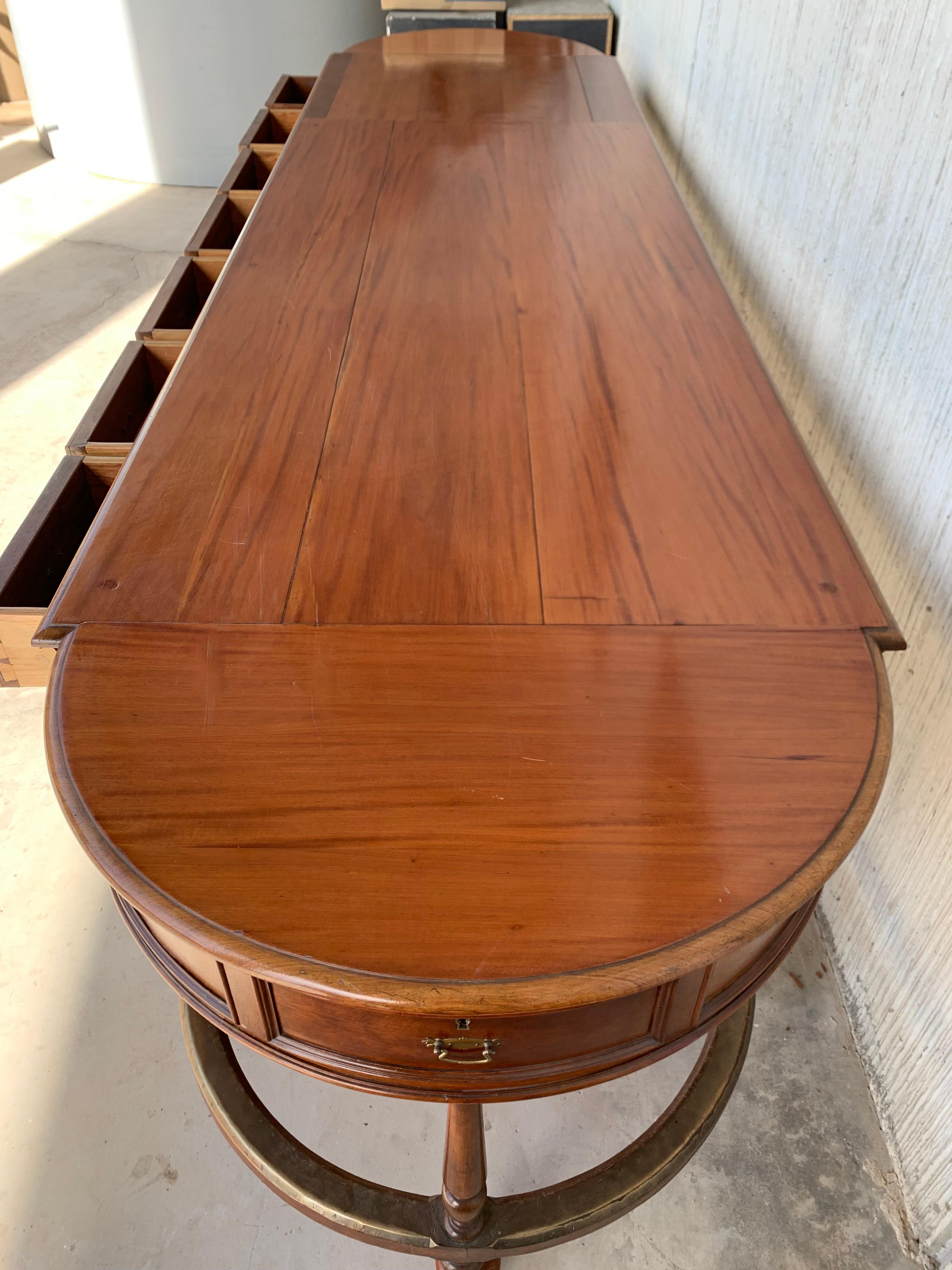 12 Foot Oval Center Table with Drawers in Both Sides, 20th Century For Sale 7