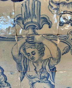 (12) Four Portuguese Tiles 17th Century (1630/1680) Very Rare Collectible