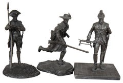 12 Franklin Mint 1970s Pewter Revolutionary War Soldier Officer Figurines