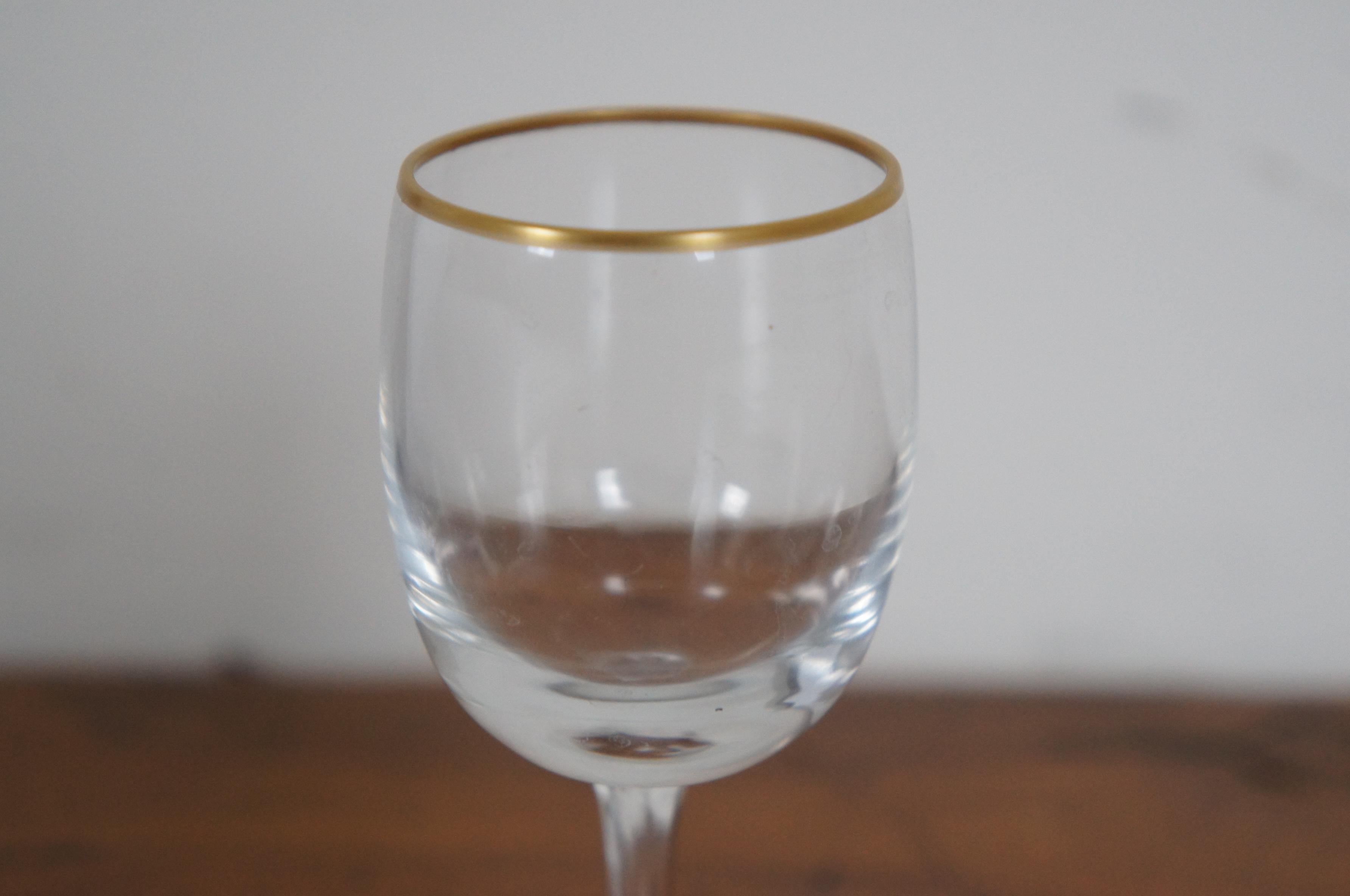 12 Gilded Crystal Cordial Liquor Aperitif Stemmed Tantalus Shot Glasses 4