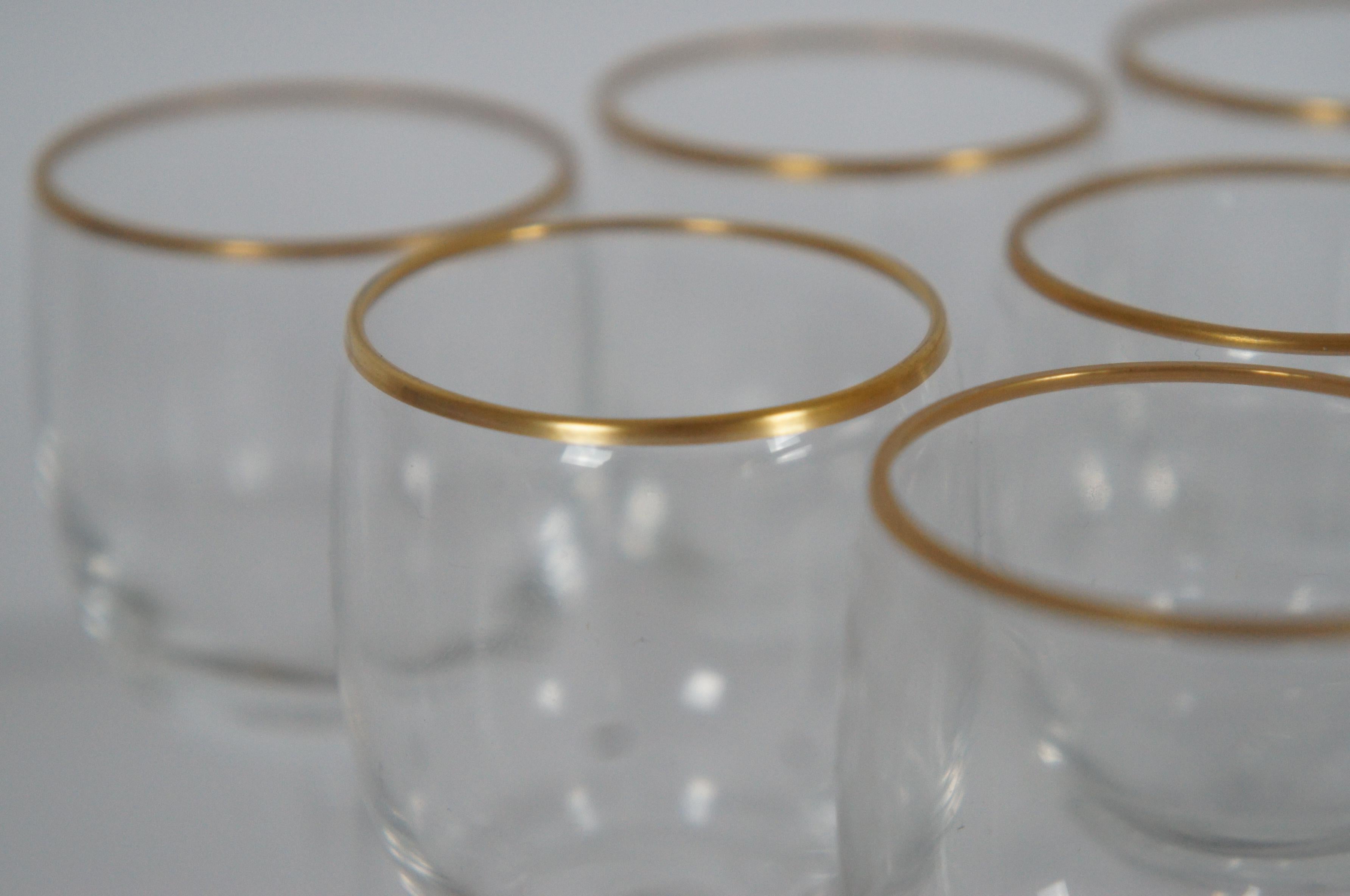 12 Gilded Crystal Cordial Liquor Aperitif Stemmed Tantalus Shot Glasses In Good Condition In Dayton, OH