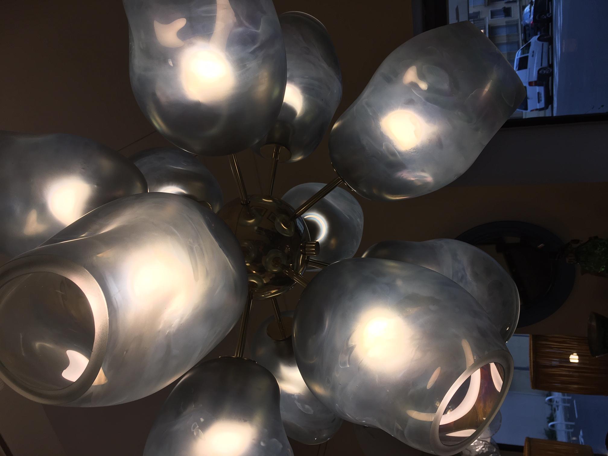 12 Glass Murano Light Fixture, Italy, XXth In Excellent Condition For Sale In Nice, FR