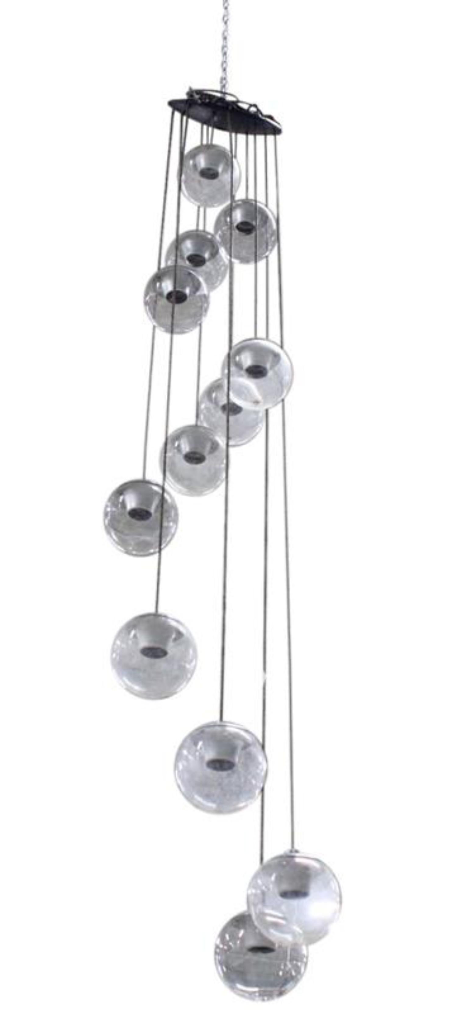 Metà XX secolo Lampadario a 12 globi Gino Sarfatti for Arteluce in vendita