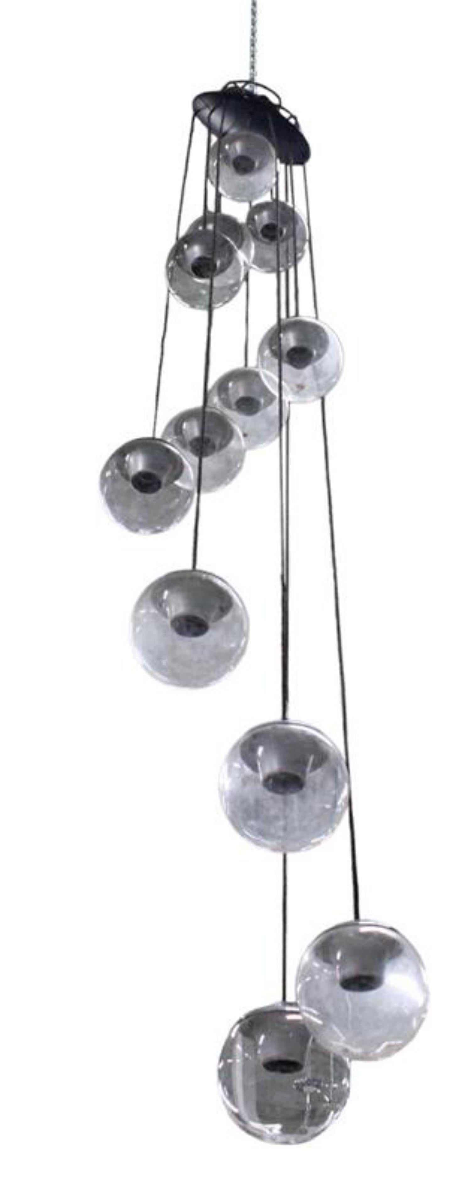 Alluminio Lampadario a 12 globi Gino Sarfatti for Arteluce in vendita