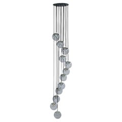 12 Globes Chandelier Gino Sarfatti Suspension for Arteluce