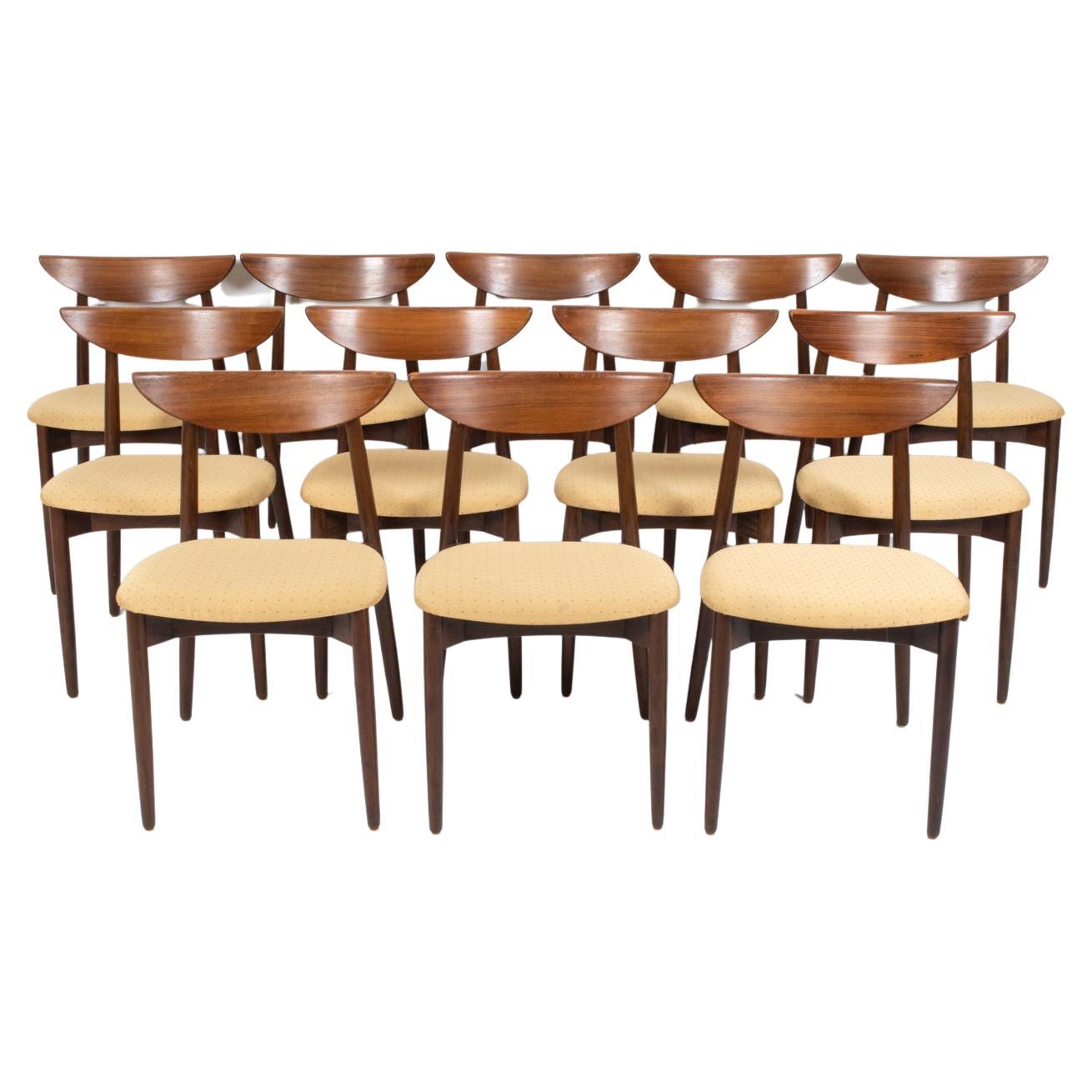 (12) Harry Ostergaard Danish Mid-Century Rosewood Dining Chairs For Sale