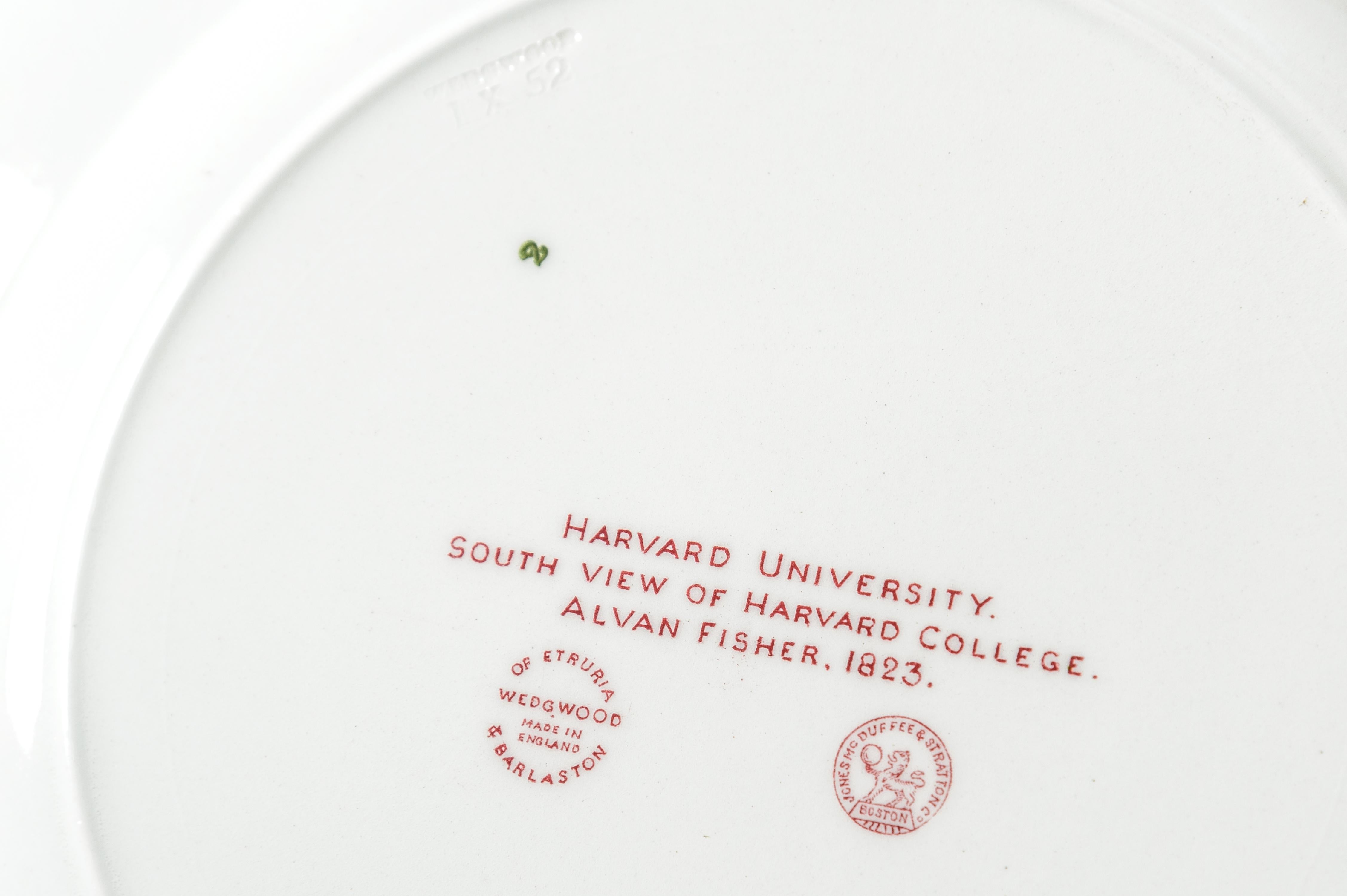 Mid-20th Century 12 Harvard University Dinner Plates by Wedgwood, England, circa 1952