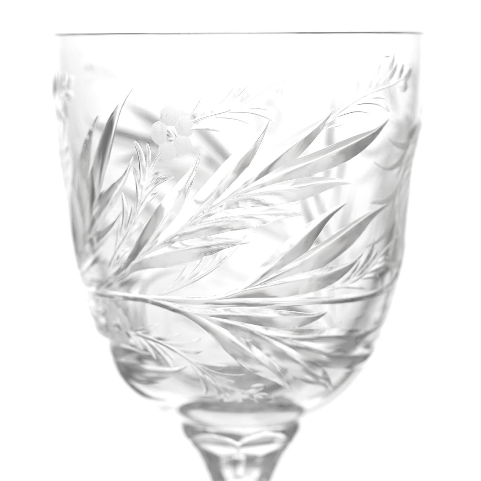 12 Hawkes Crystal China Aster Pattern Water Goblets For Sale 1