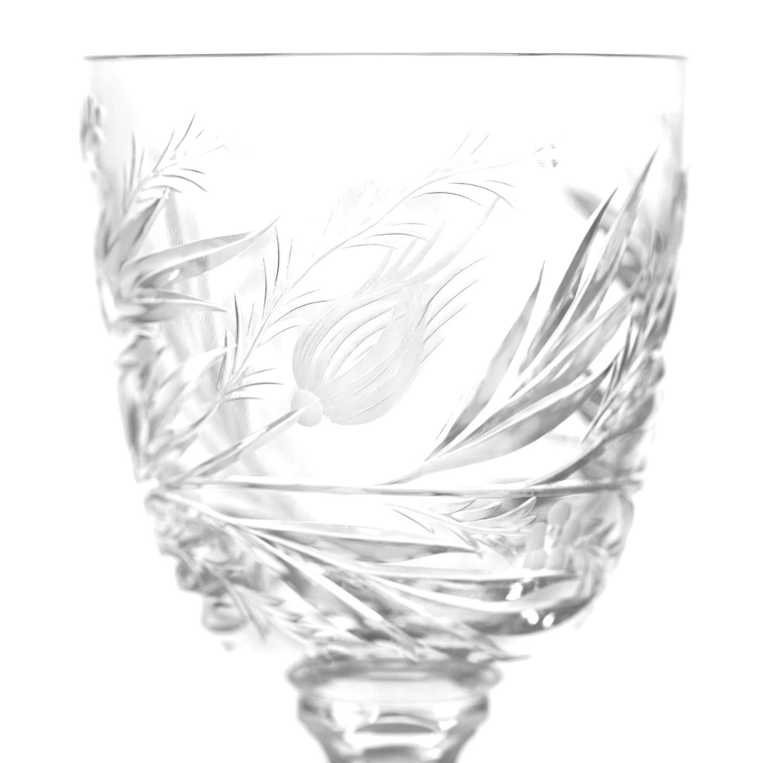 12 Hawkes Crystal China Aster Pattern Water Goblets For Sale 2