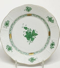 Herend "Chinese Bouquet Apponyi Green" Plates