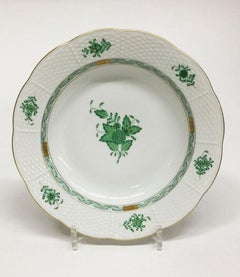 12 Herend "Chinese Bouquet Apponyi Green" Soup Plates