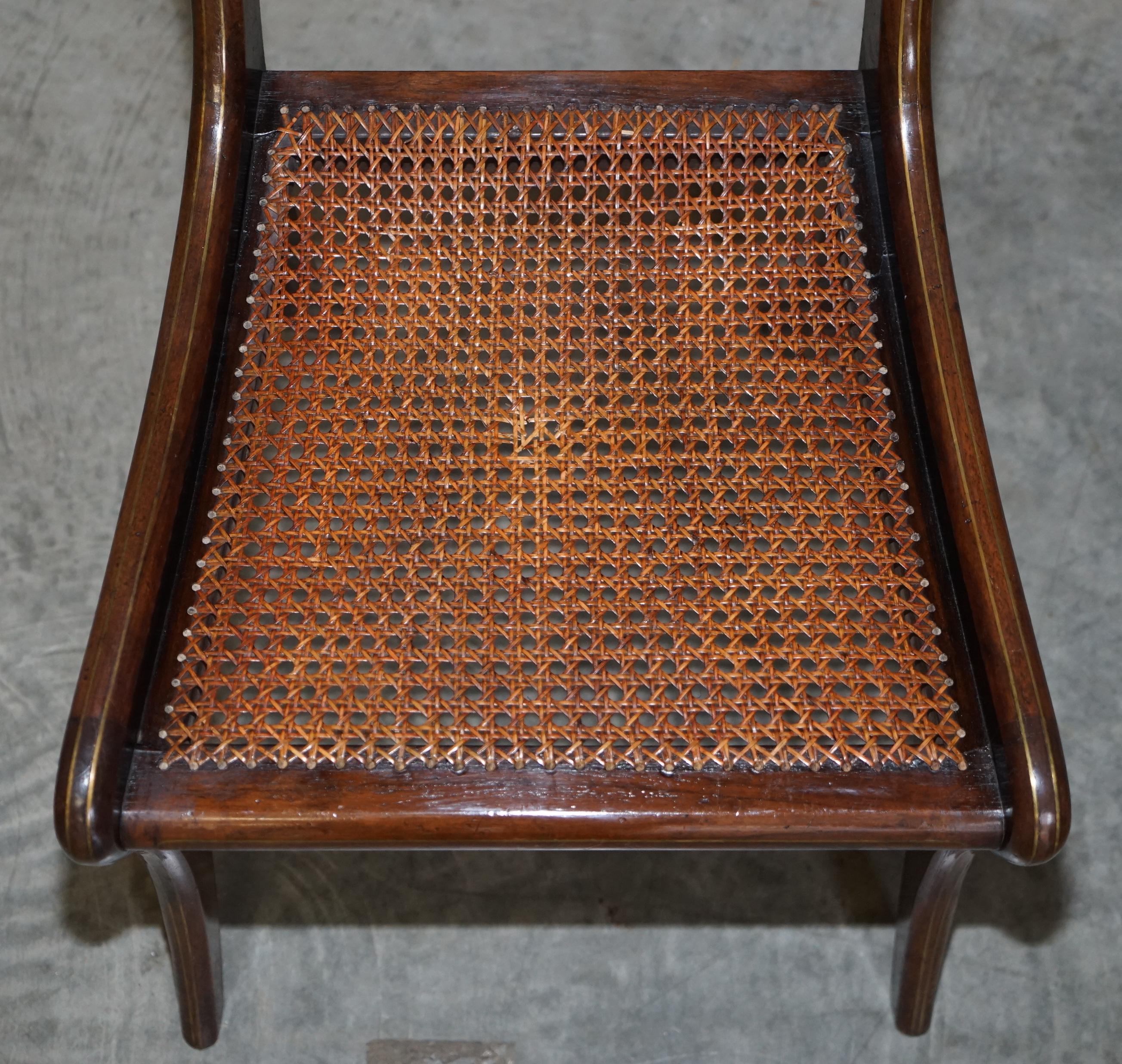 12 Important John Gee 1779-1824 Original Regency Hardwood & Brass Dining Chairs For Sale 4