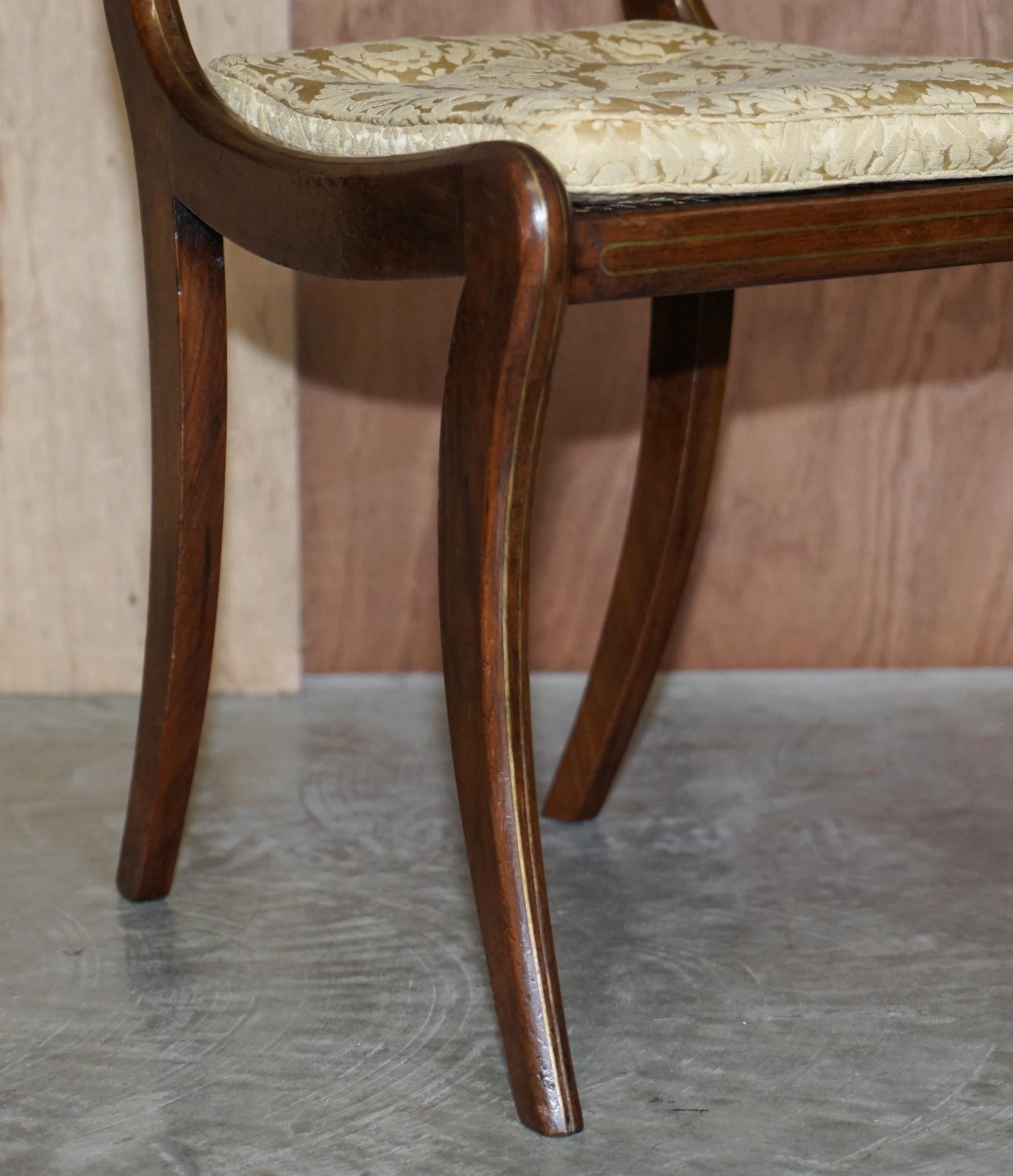 12 Importantes chaises de salle à manger de style Régence originales en bois dur et laiton John Gee 1779-1824 en vente 5