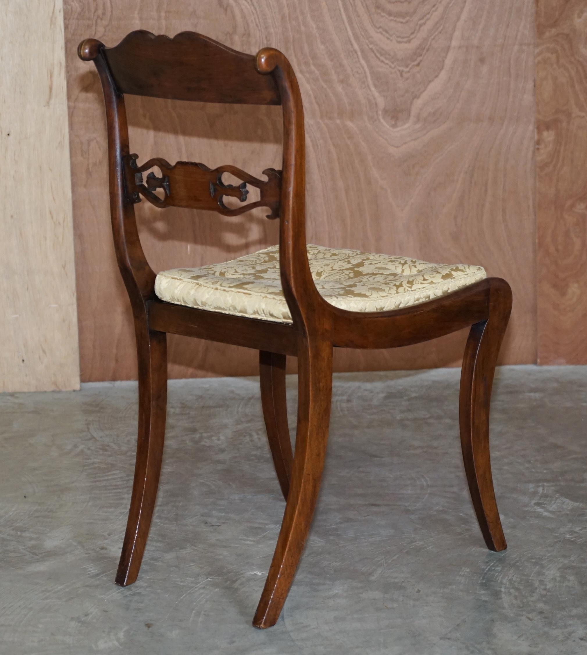 12 Important John Gee 1779-1824 Original Regency Hardwood & Brass Dining Chairs For Sale 7