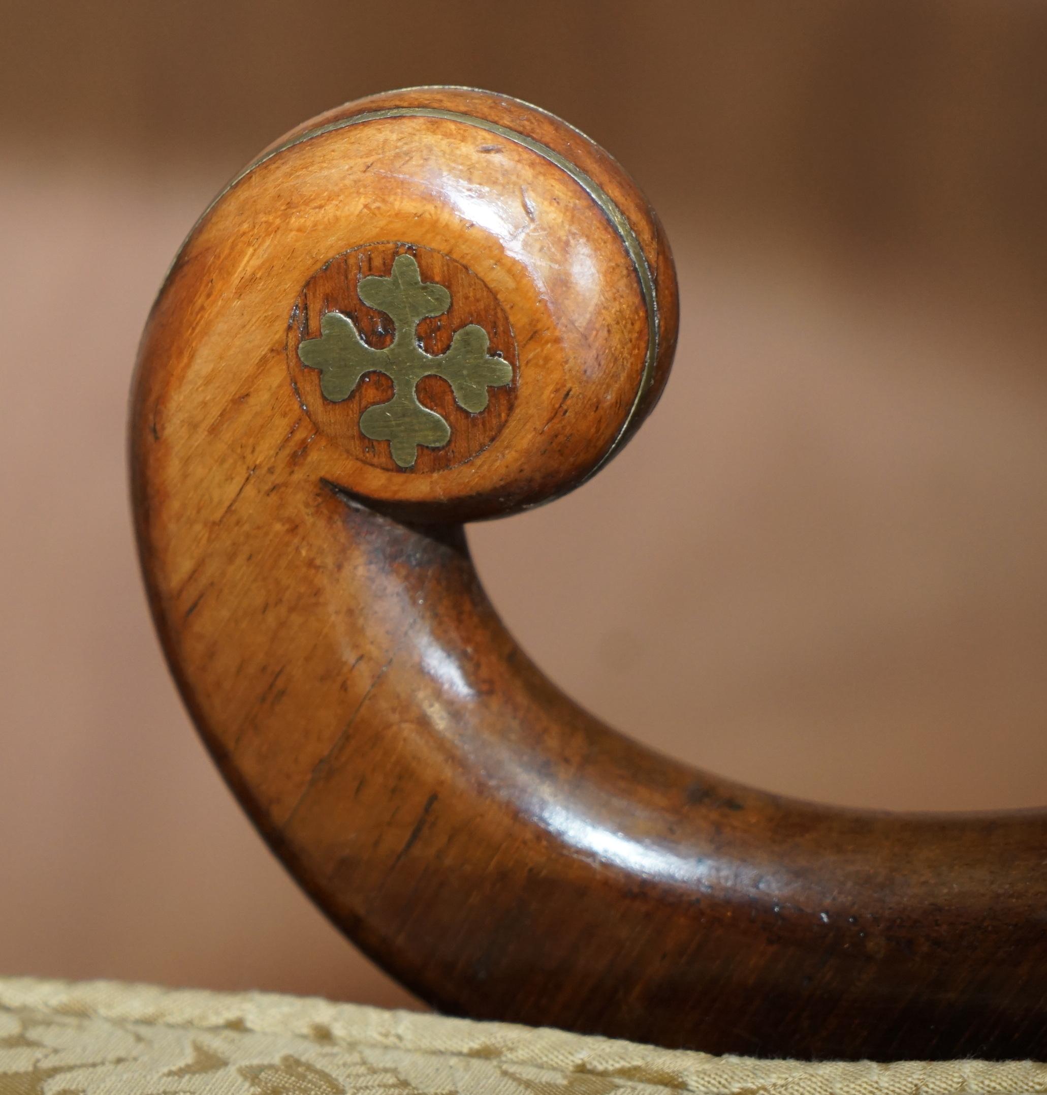 12 Important John Gee 1779-1824 Original Regency Hardwood & Brass Dining Chairs For Sale 13