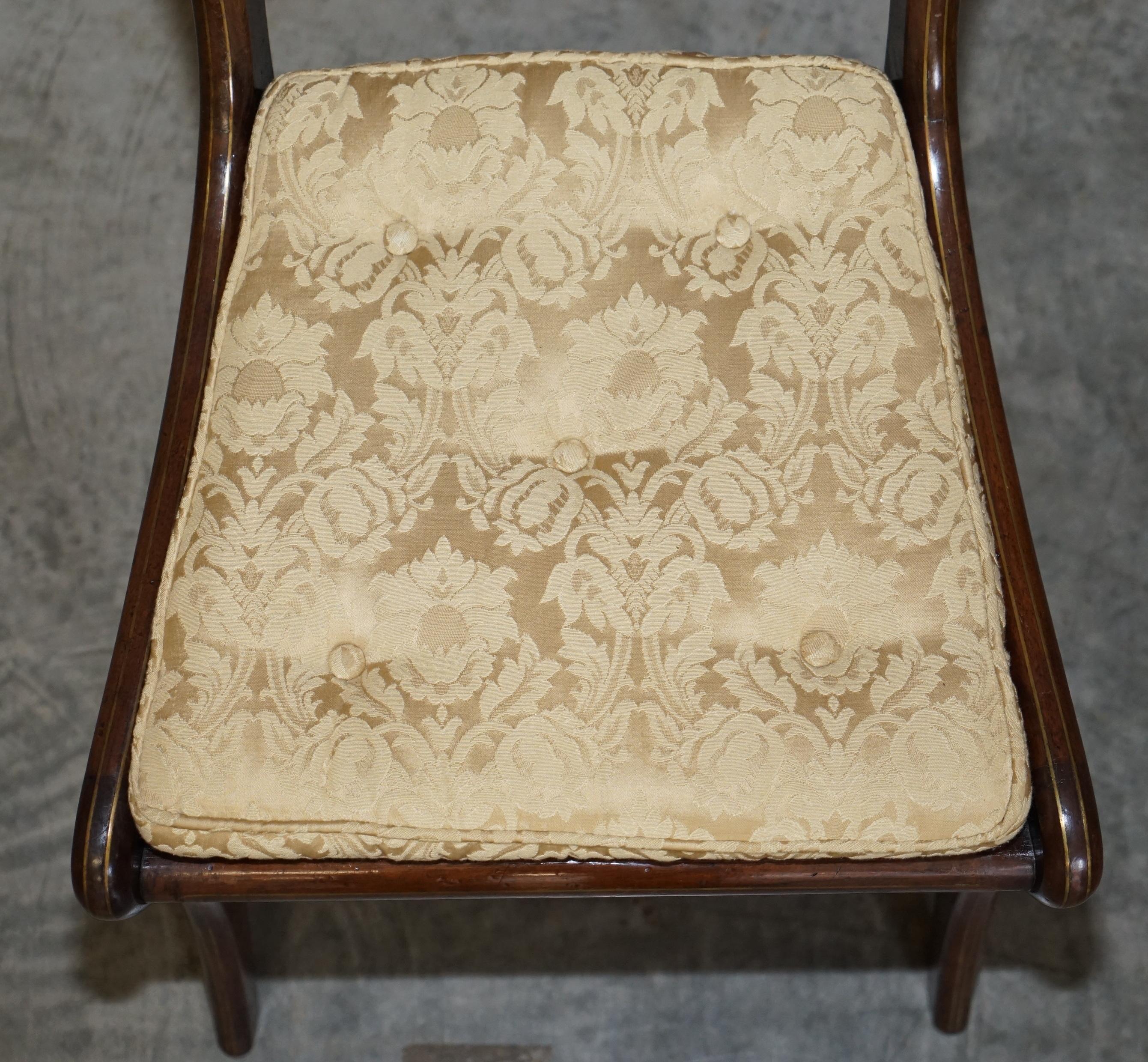 12 Important John Gee 1779-1824 Original Regency Hardwood & Brass Dining Chairs For Sale 3