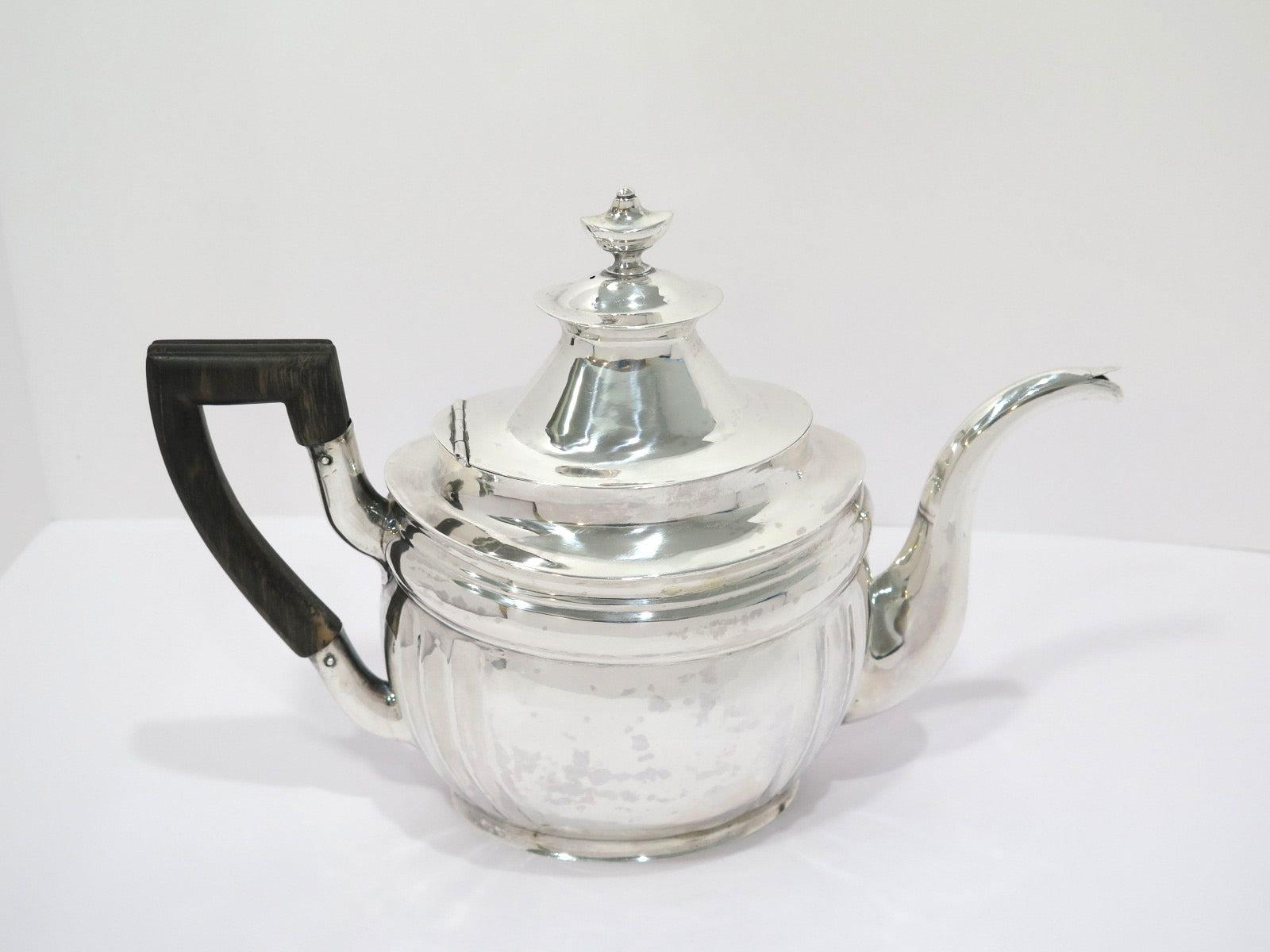 American Coin Silver Wood John Wolfe Forbes, New York Antique C. 1802-1831 Teapot