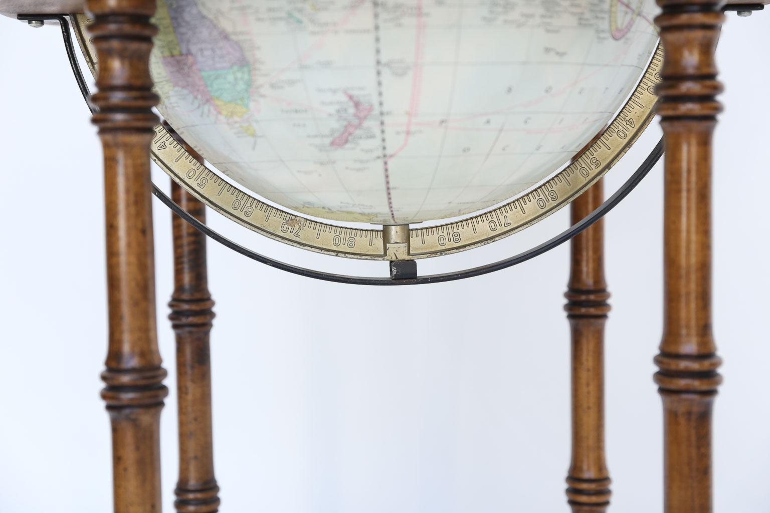 Paper Cram World Globe on Wood Floor Stand