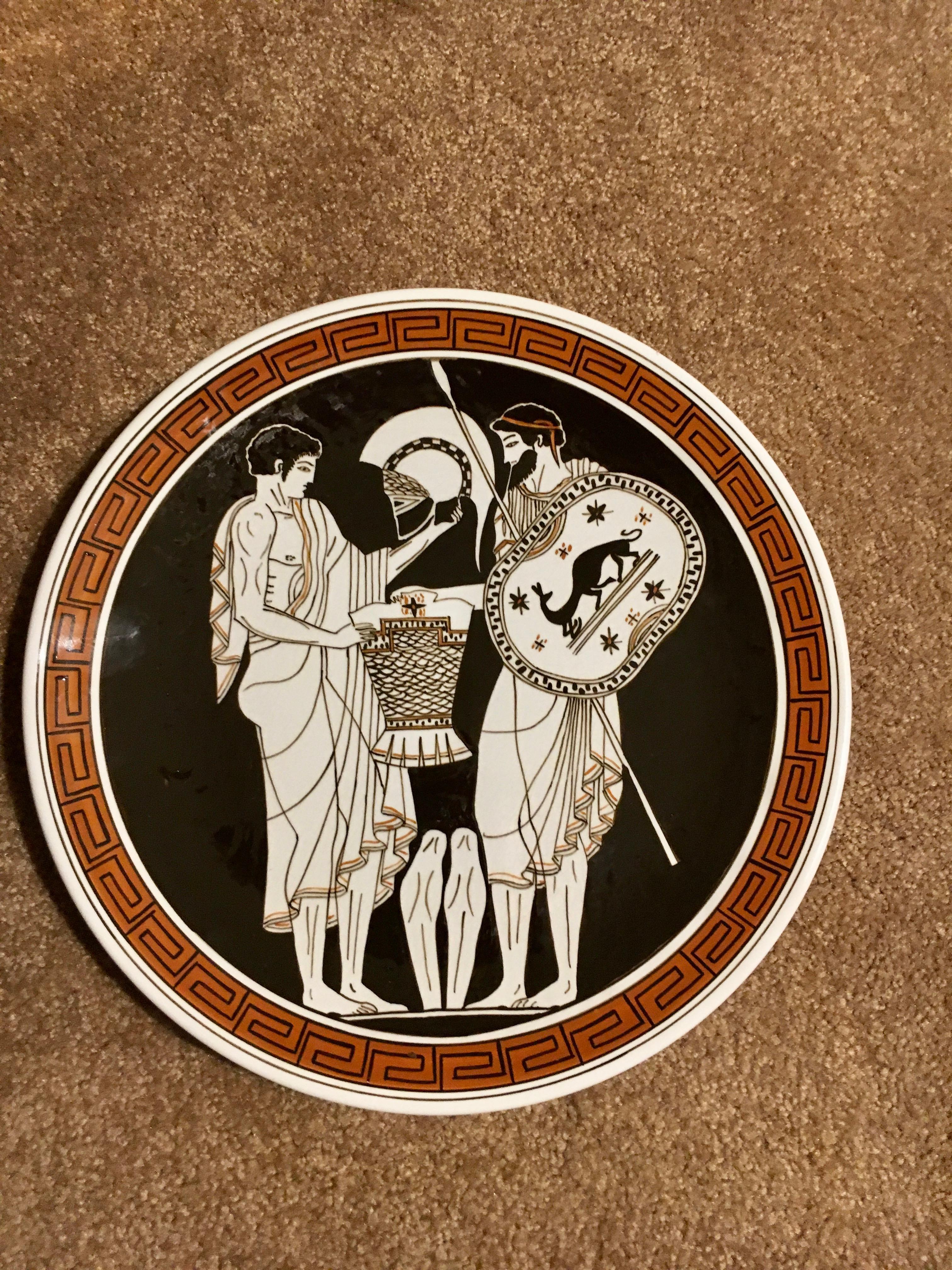 12 Inch Decorative Grecian Plate  In Good Condition In Los Angeles, CA