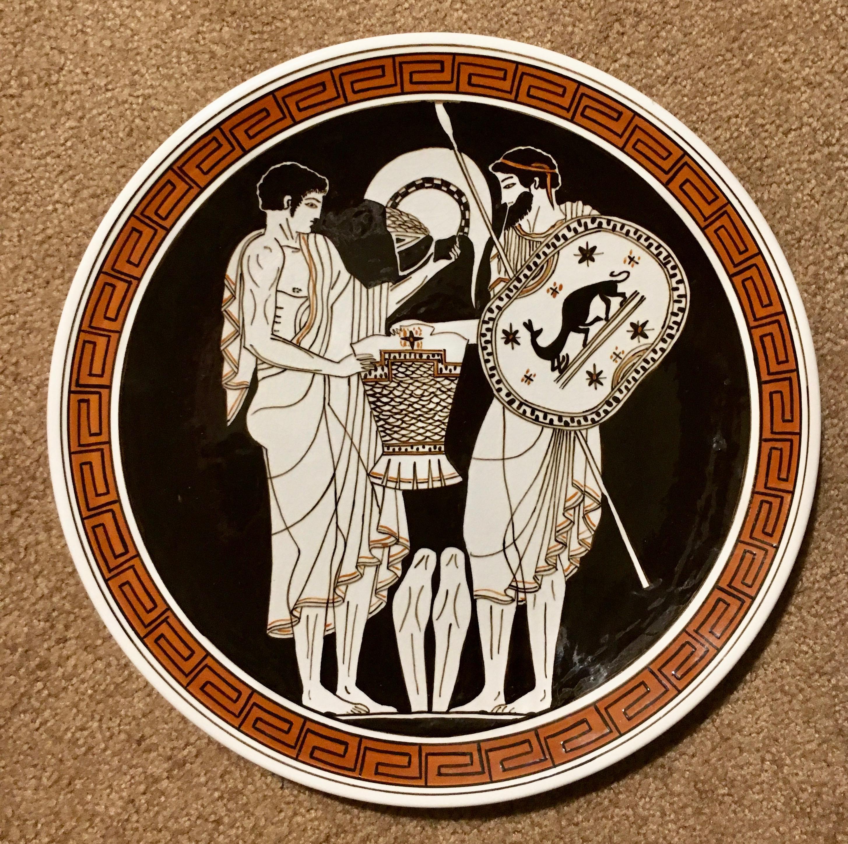 20th Century 12 Inch Decorative Grecian Plate 
