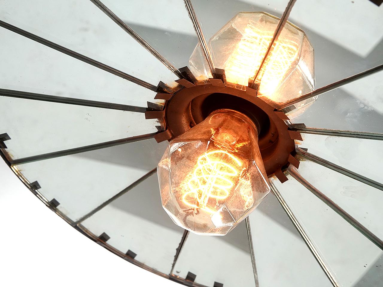 Industriel Pendentif décoratif Mirror de 12 pouces de diamètre en vente