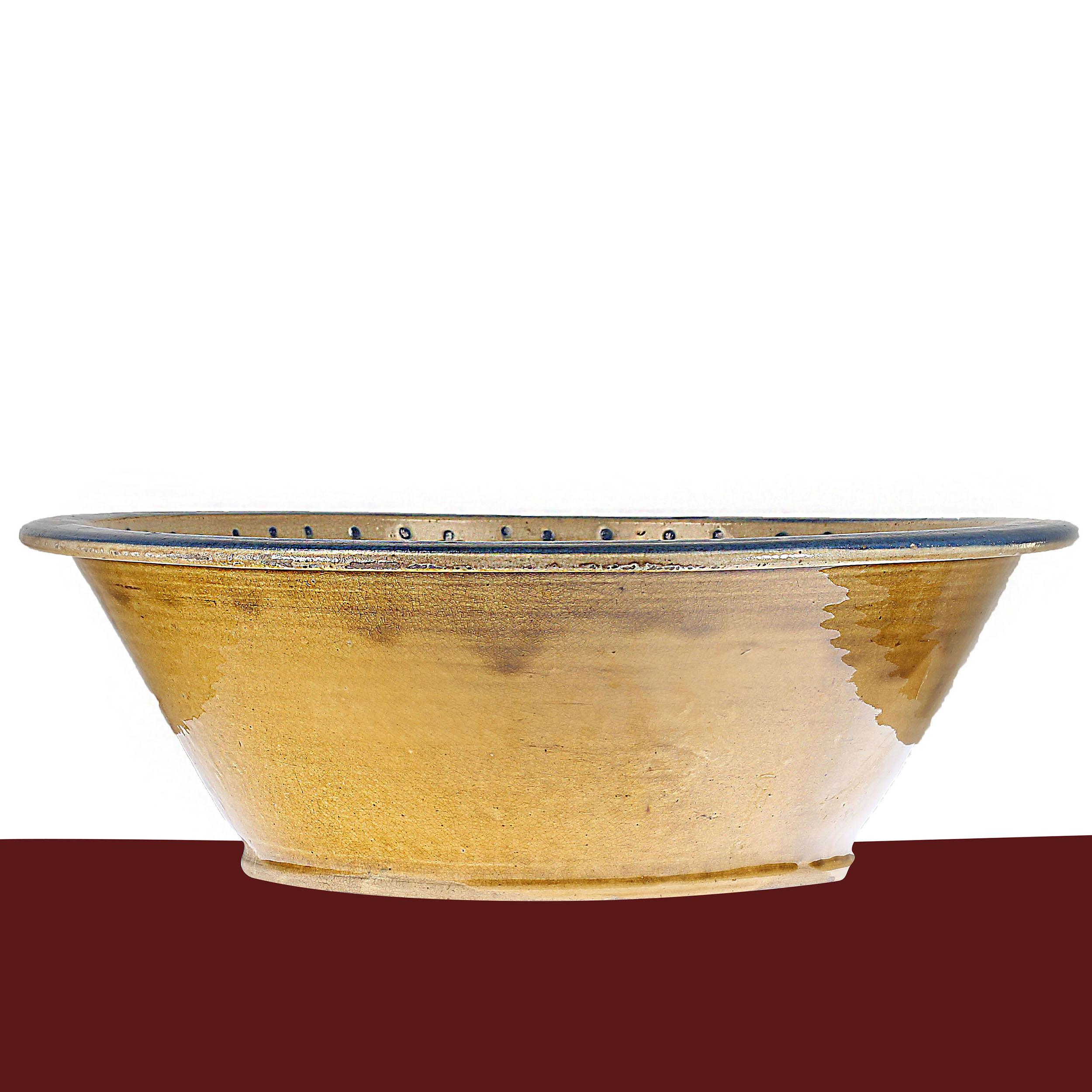 12 Zoll Gold, Blau und Brown Glasur Dekorative Schale im Angebot 2