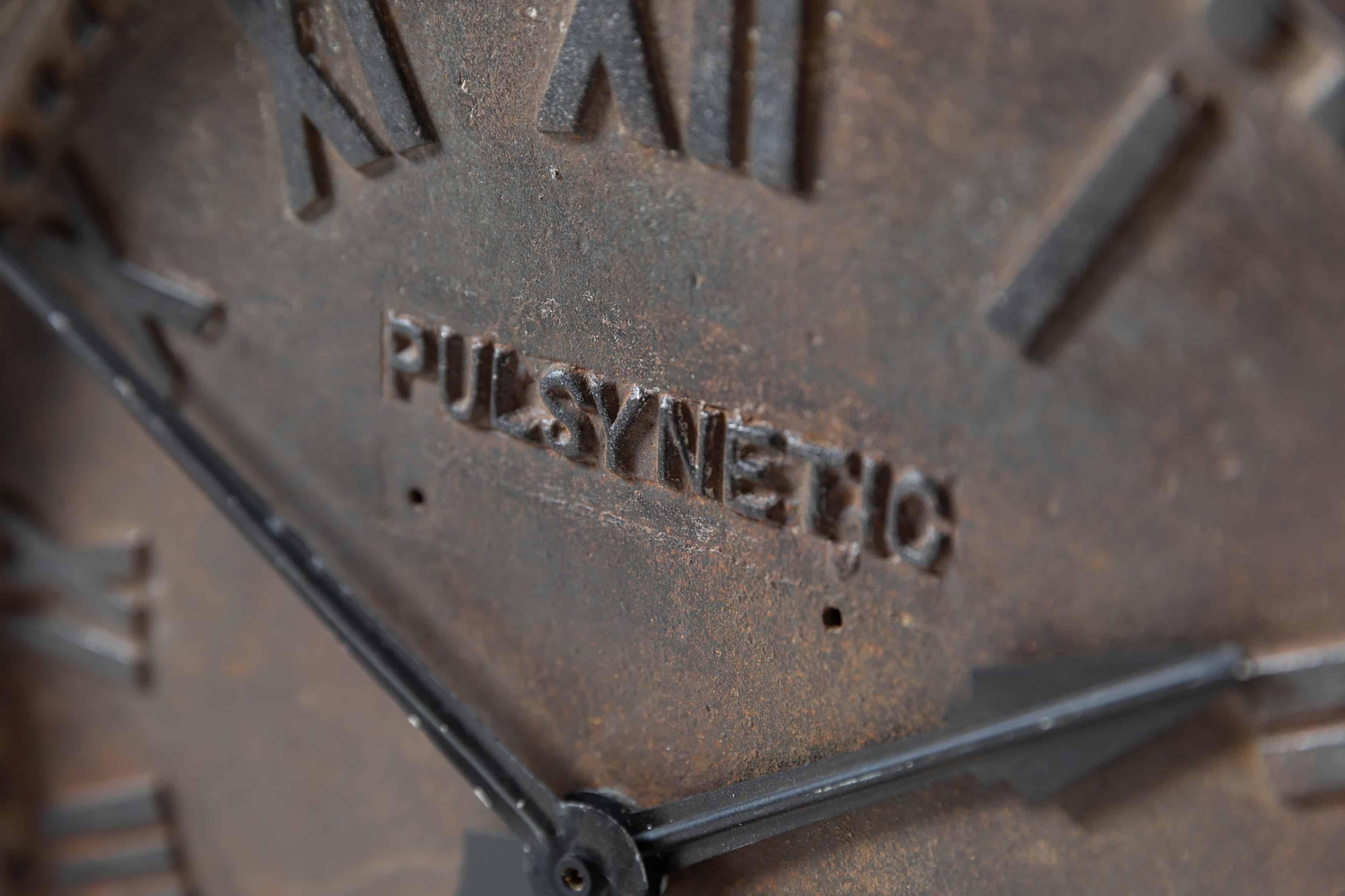 Industrial Cast Iron Gents of Leicester Wall Clock, c.1920 In Fair Condition For Sale In London, GB